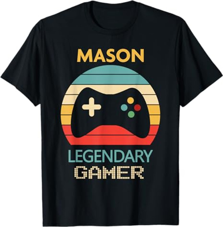 Mason Name Gift - Personalized Legendary Gamer T-Shirt