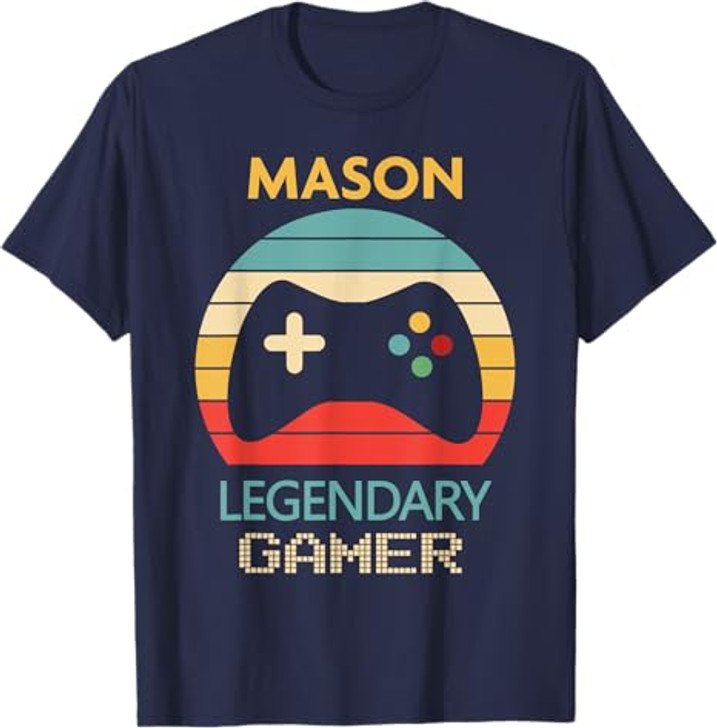 Mason Name Gift - Personalized Legendary Gamer T-Shirt