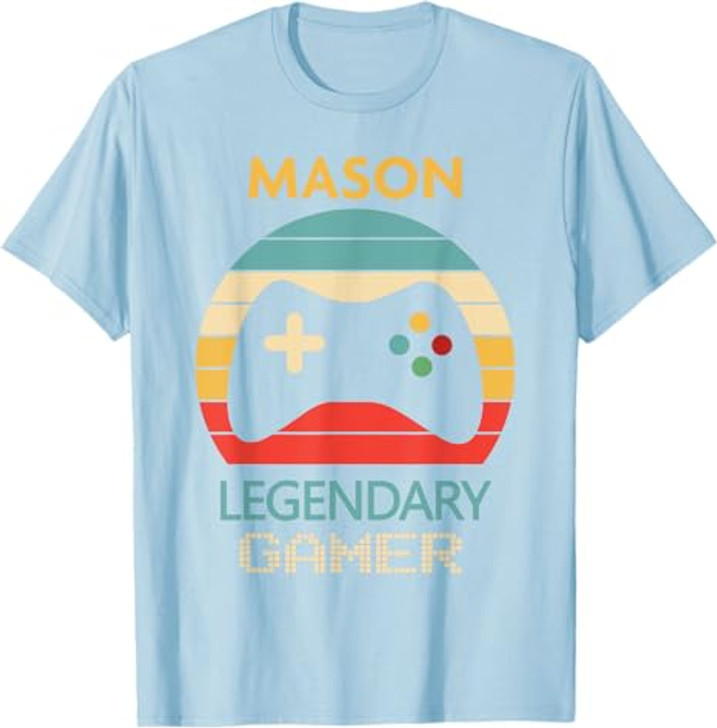 Mason Name Gift - Personalized Legendary Gamer T-Shirt
