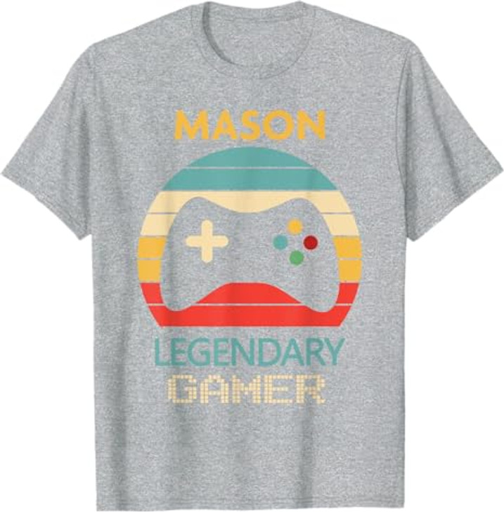 Mason Name Gift - Personalized Legendary Gamer T-Shirt