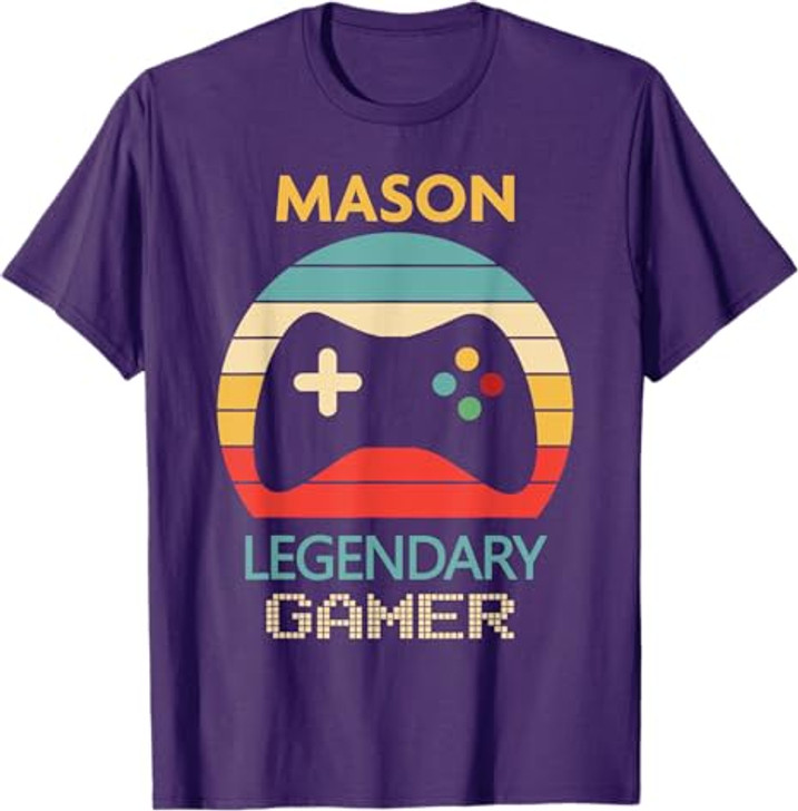 Mason Name Gift - Personalized Legendary Gamer T-Shirt