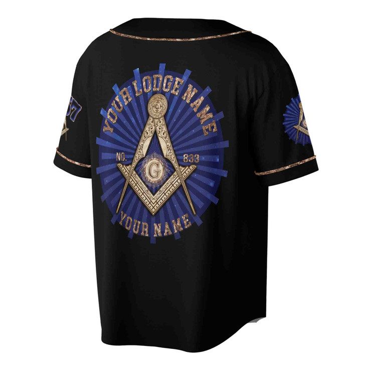 Freemason Symbol Custom Lodge Name Number 3D Baseball Jersey Size S-5XL
