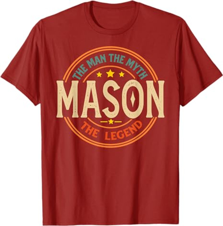 MASON The Man The Myth The Legend Vintage Personalized T-Shirt