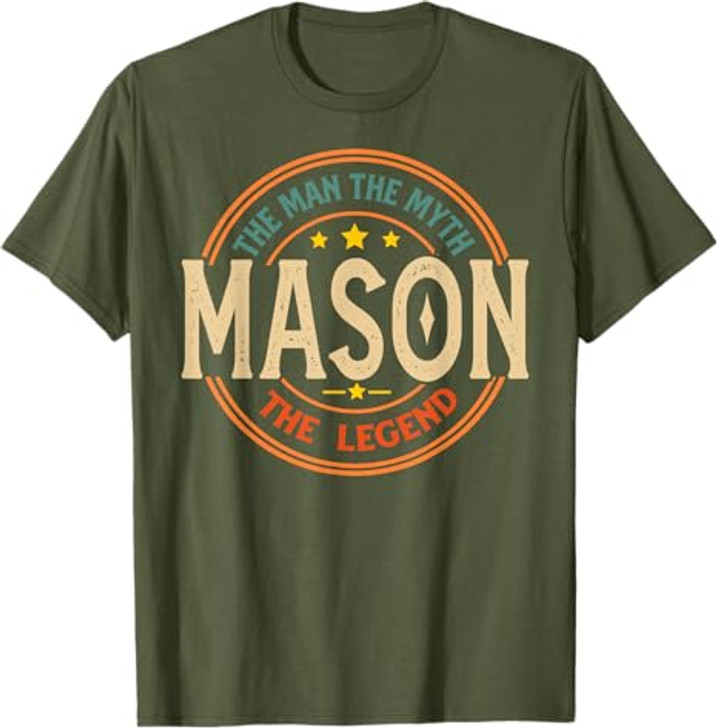MASON The Man The Myth The Legend Vintage Personalized T-Shirt