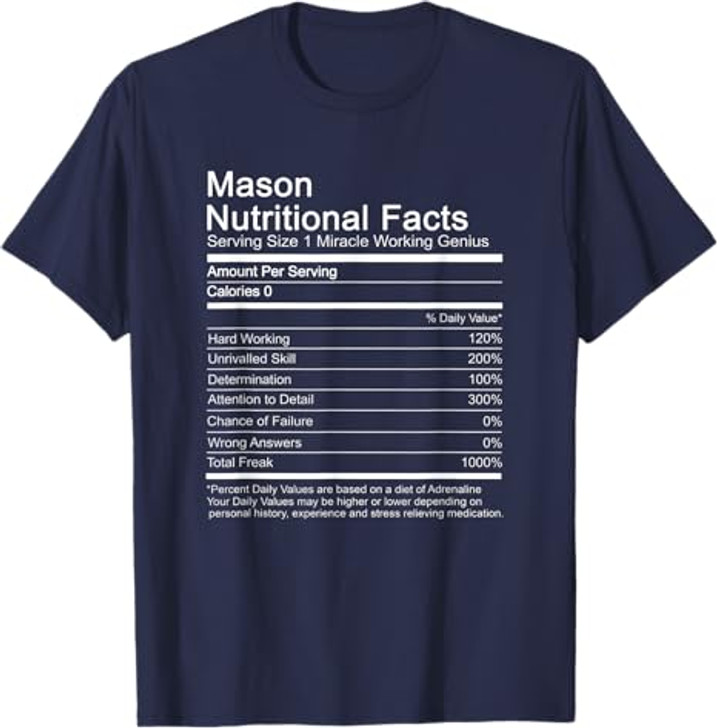 Mason Funny Name Nutritional Facts T-Shirt