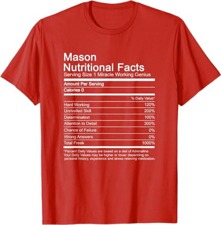 Mason Funny Name Nutritional Facts T-Shirt