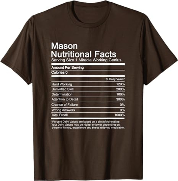 Mason Funny Name Nutritional Facts T-Shirt