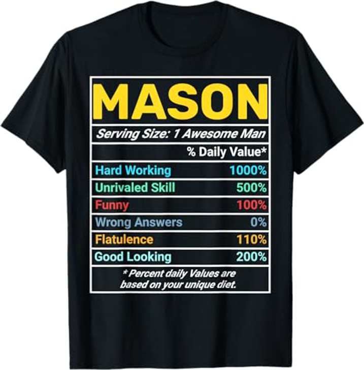 Mason Nutrition Facts Awesome Man Premium T-Shirt