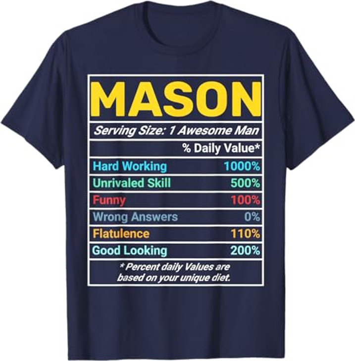 Mason Nutrition Facts Awesome Man Premium T-Shirt