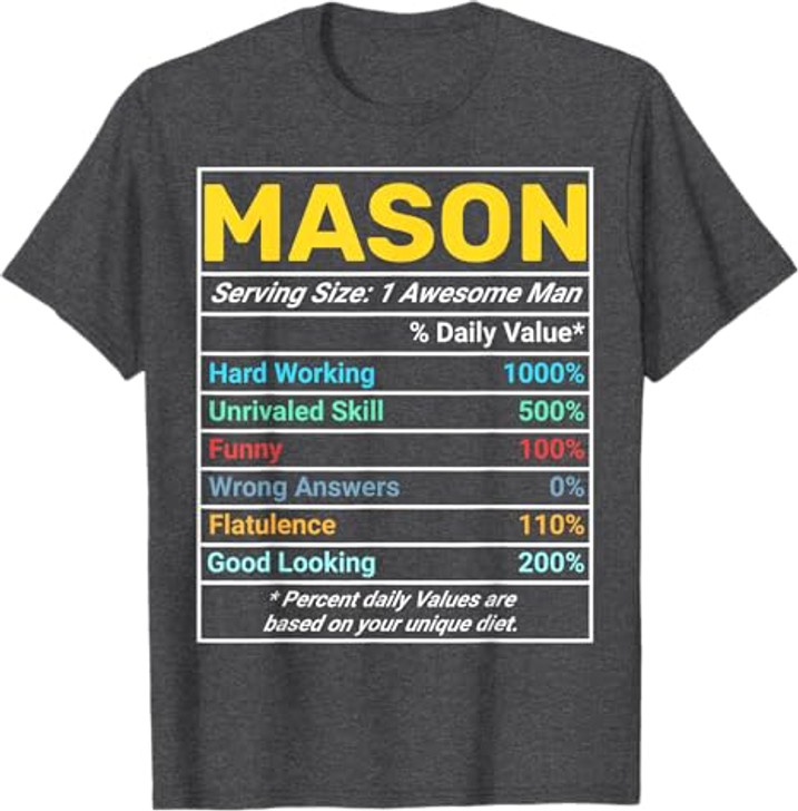 Mason Nutrition Facts Awesome Man Premium T-Shirt