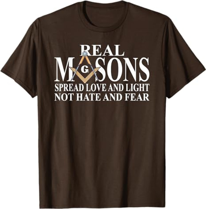 Real Masons Spread Love & Light, Freemason T-Shirt