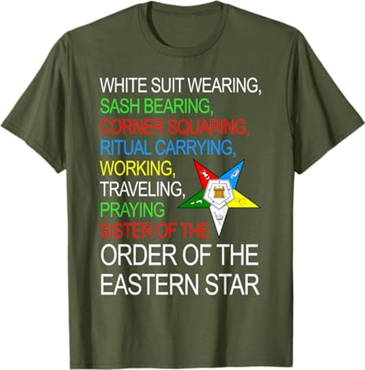 OES Sister Working Traveling Praying Thanksgiving Christmas T-Shirt