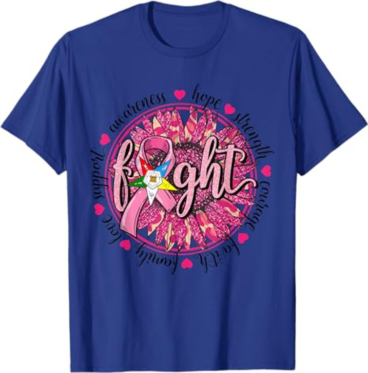 OES Fight Faith Hope Love Support Breast Cancer Awareness T-Shirt