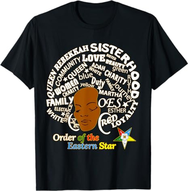 OES Sister Afro PHA Queen Order the Eastern Star Christmas T-Shirt