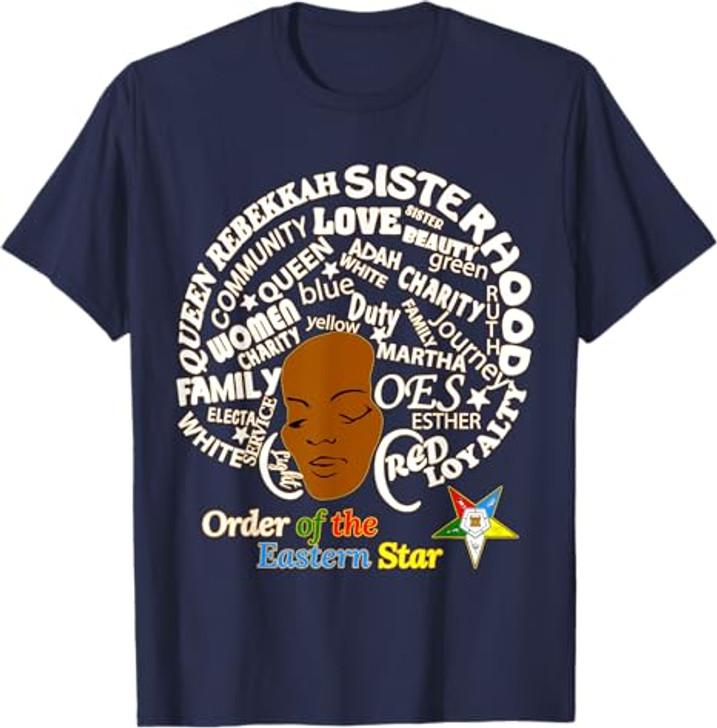 OES Sister Afro PHA Queen Order the Eastern Star Christmas T-Shirt