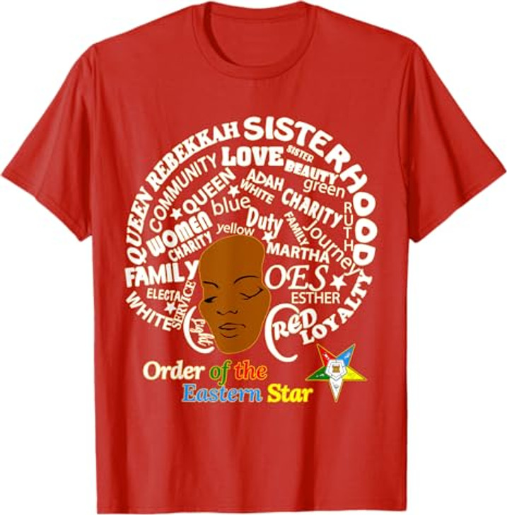 OES Sister Afro PHA Queen Order the Eastern Star Christmas T-Shirt