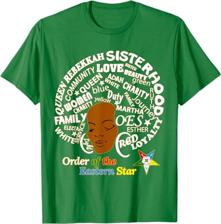 OES Sister Afro PHA Queen Order the Eastern Star Christmas T-Shirt