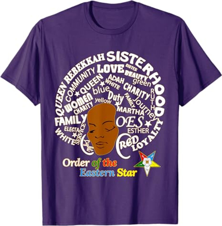 OES Sister Afro PHA Queen Order the Eastern Star Christmas T-Shirt