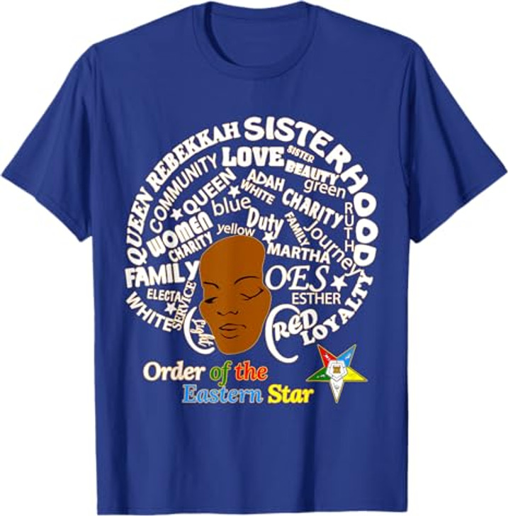 OES Sister Afro PHA Queen Order the Eastern Star Christmas T-Shirt