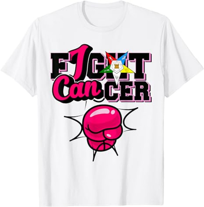 OES I Can Fight of the Eastern Star Breast Cancer Awareness T-Shirt
