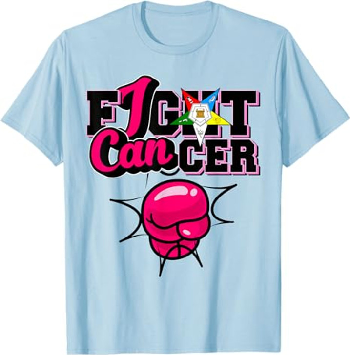 OES I Can Fight of the Eastern Star Breast Cancer Awareness T-Shirt
