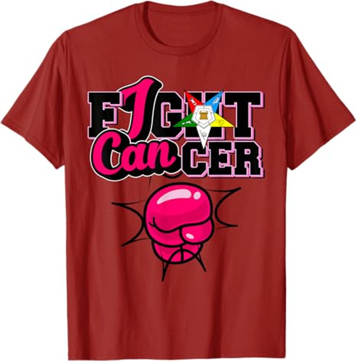 OES I Can Fight of the Eastern Star Breast Cancer Awareness T-Shirt