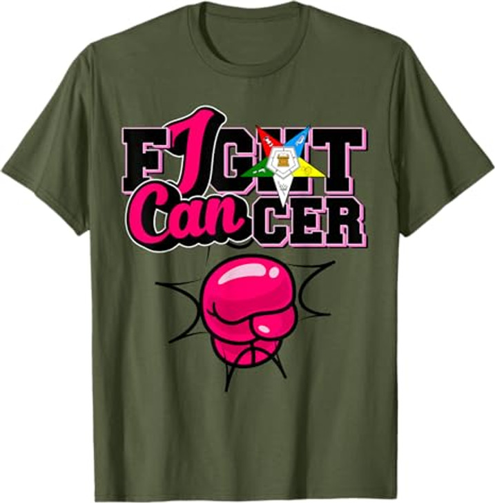 OES I Can Fight of the Eastern Star Breast Cancer Awareness T-Shirt