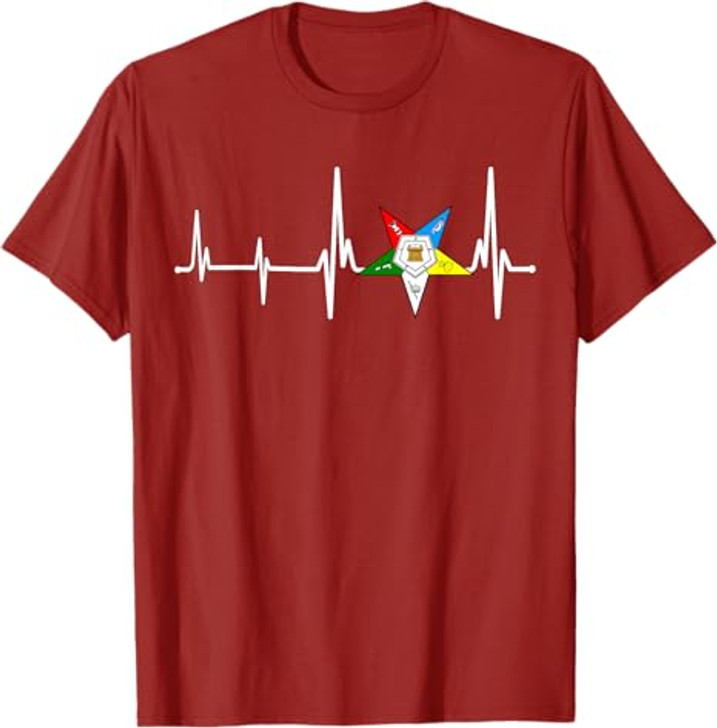 OES Heartbeat Star Order of the Eastern Star Mother's Day T-Shirt