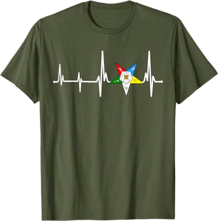 OES Heartbeat Star Order of the Eastern Star Mother's Day T-Shirt