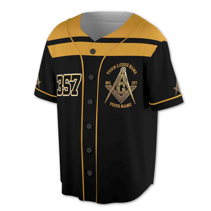 Custom Lodge, Number And Name Freemasonry Mason 3D Baseball Jersey Size S-5XL