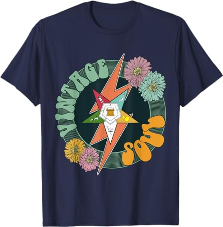 OES Vintage Soul Retro Flower Eastern Star Fall Thanksgiving T-Shirt