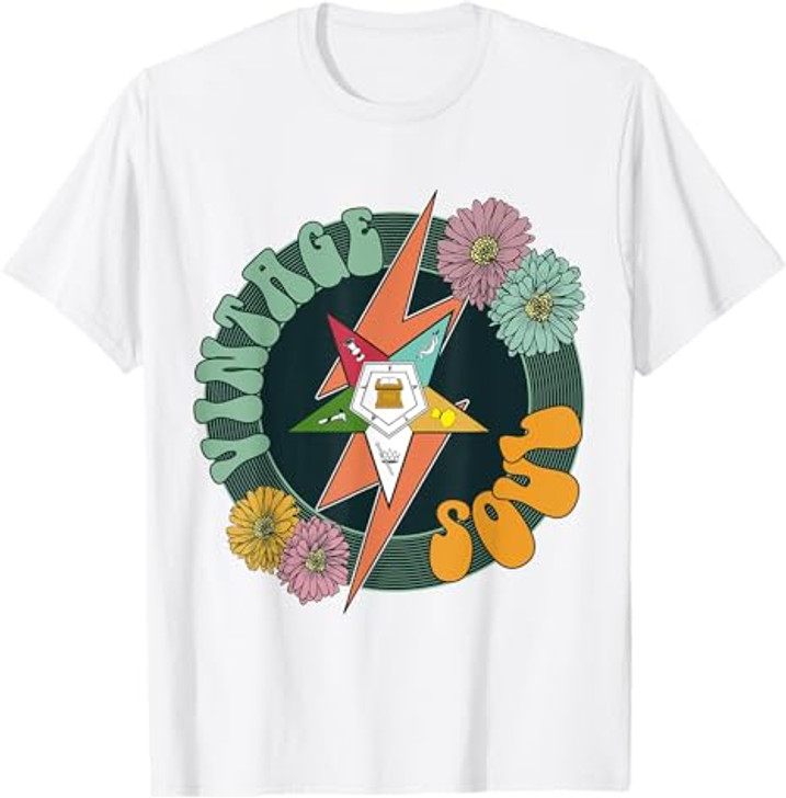 OES Vintage Soul Retro Flower Eastern Star Fall Thanksgiving T-Shirt