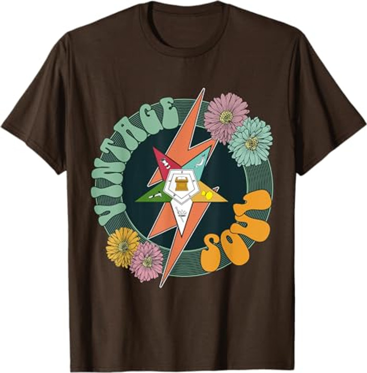 OES Vintage Soul Retro Flower Eastern Star Fall Thanksgiving T-Shirt