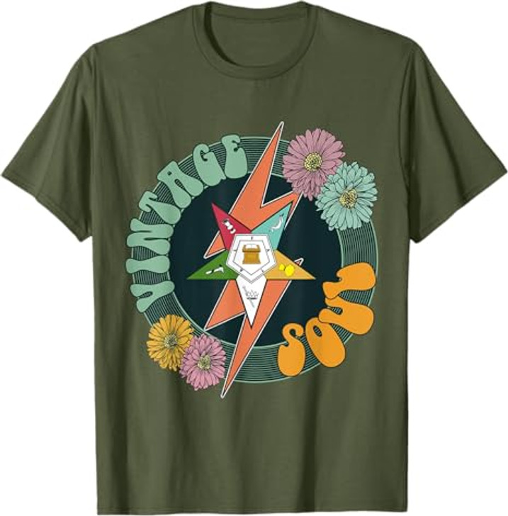 OES Vintage Soul Retro Flower Eastern Star Fall Thanksgiving T-Shirt