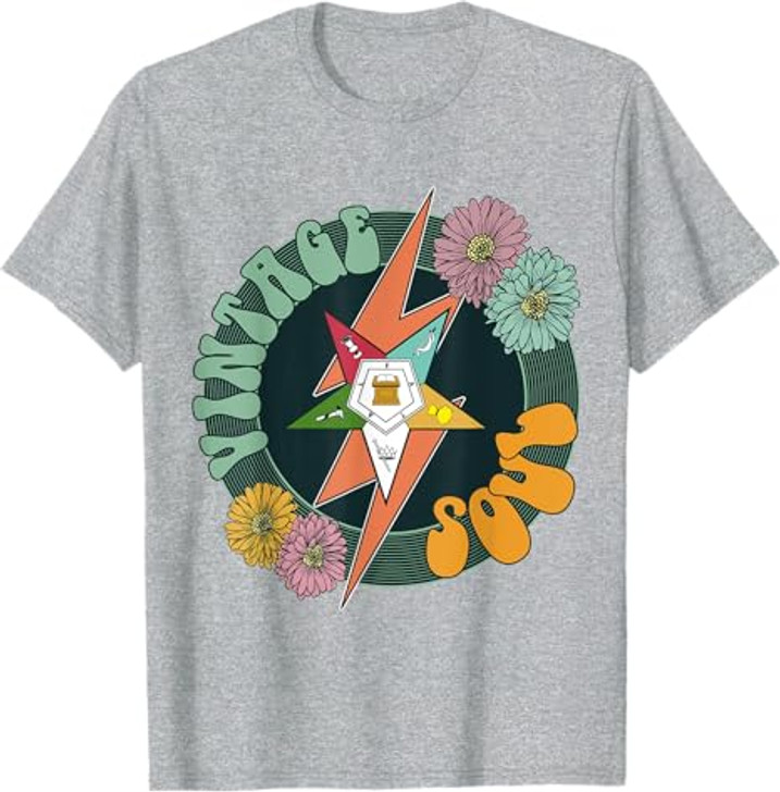 OES Vintage Soul Retro Flower Eastern Star Fall Thanksgiving T-Shirt