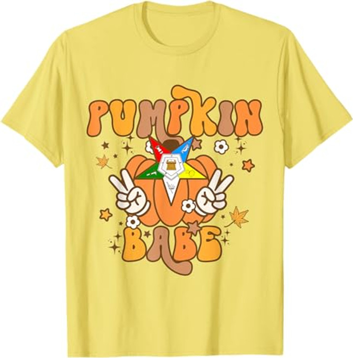 OES Pumpkin Babe Retro Order of Eastern Star Thanksgiving T-Shirt