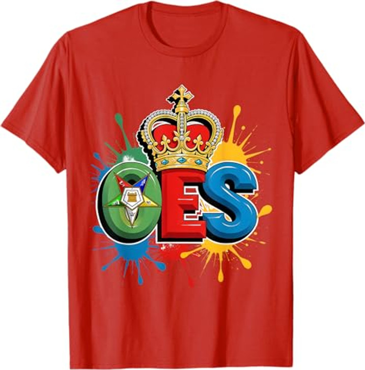 OES Queen Crown Diamond WaterColor Order of the Eastern Star T-Shirt