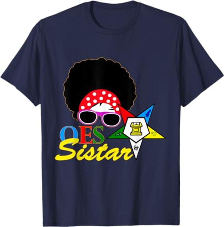 OES Afro Sistar Head Band Sunglasses Star Parents' Day T-Shirt