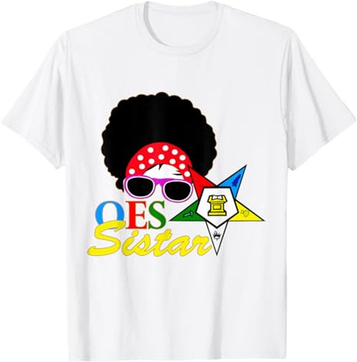 OES Afro Sistar Head Band Sunglasses Star Parents' Day T-Shirt
