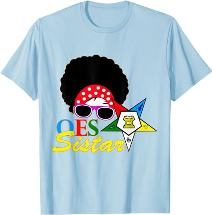 OES Afro Sistar Head Band Sunglasses Star Parents' Day T-Shirt