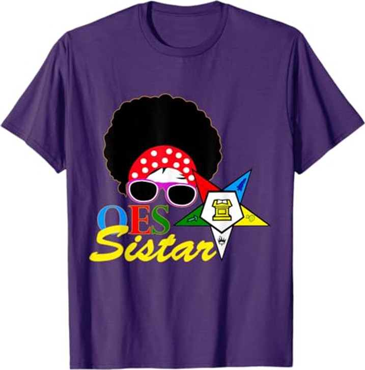 OES Afro Sistar Head Band Sunglasses Star Parents' Day T-Shirt