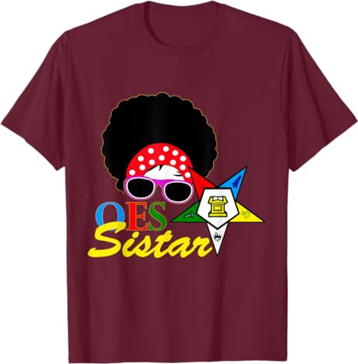 OES Afro Sistar Head Band Sunglasses Star Parents' Day T-Shirt