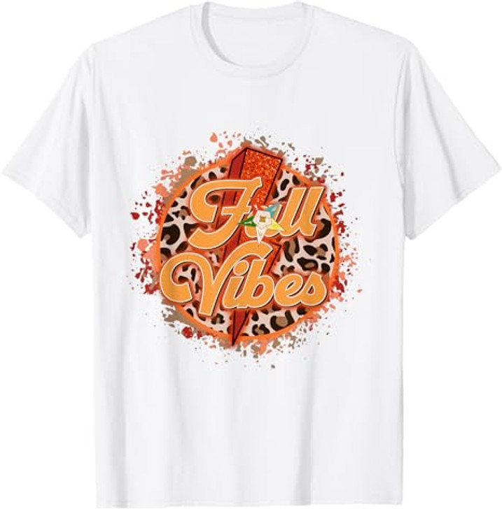 OES Fall Vibes Retro Leopard of the Eastern Star Halloween T-Shirt