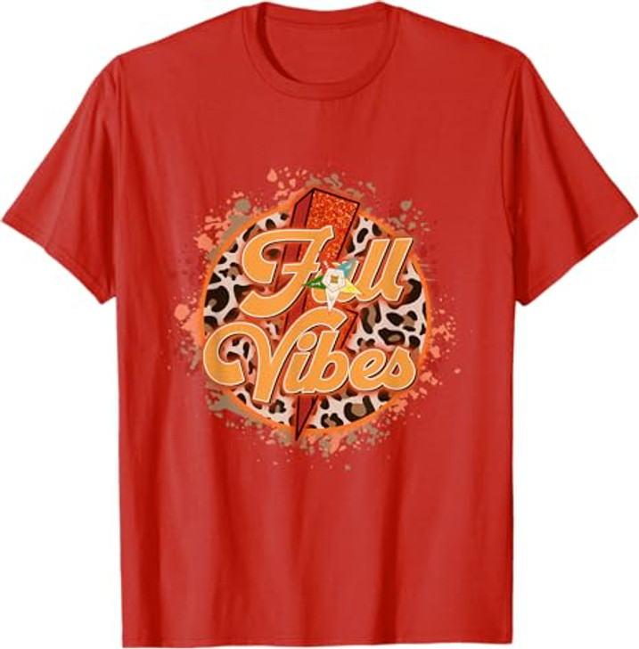OES Fall Vibes Retro Leopard of the Eastern Star Halloween T-Shirt