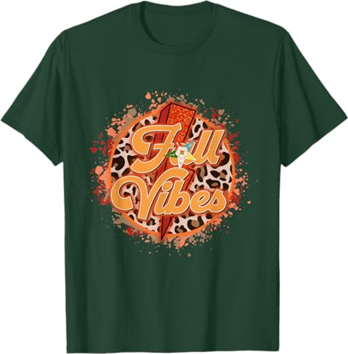 OES Fall Vibes Retro Leopard of the Eastern Star Halloween T-Shirt