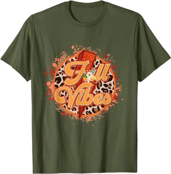 OES Fall Vibes Retro Leopard of the Eastern Star Halloween T-Shirt