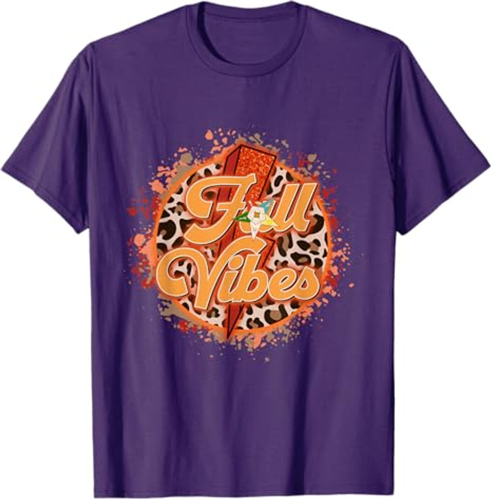 OES Fall Vibes Retro Leopard of the Eastern Star Halloween T-Shirt