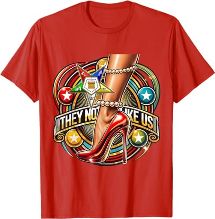 They Ain't Us OES Pearl High Heels Platform Red Sisters T-Shirt
