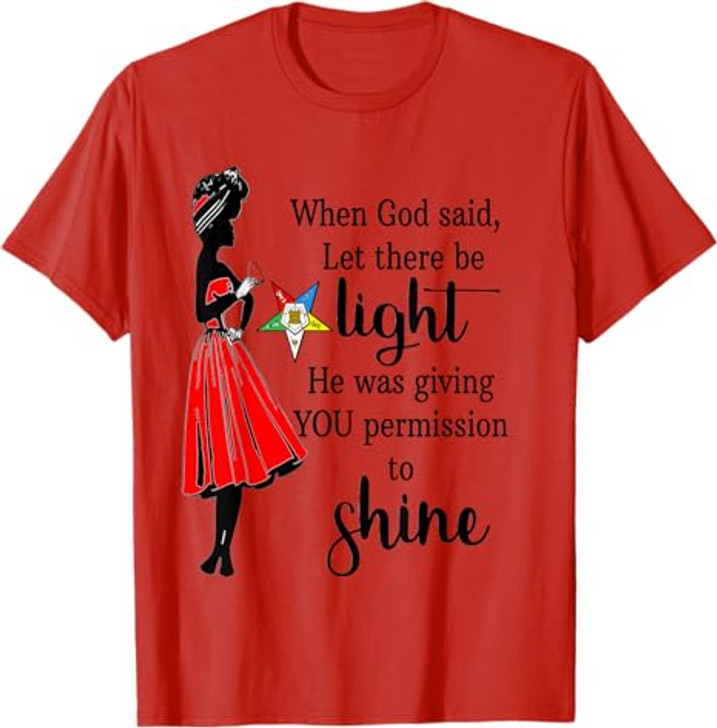 Order Of The Eastern Star OES Ring Permission To Shine T-Shirt