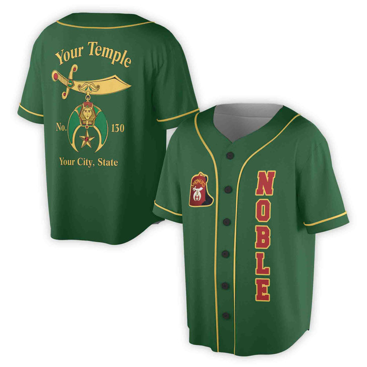 Custom Your Temple Name Noble Shriners Oasis Of Riverside Desert Of CA 3D Baseball Jersey Size S-5XL